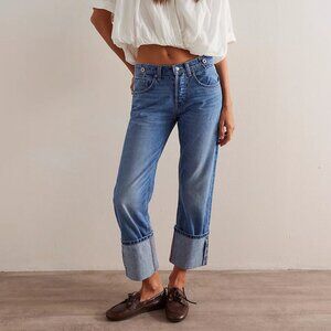 Free People Classic Blue Straight Leg Jeans